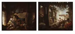 Amelia Lepige, Scena we wnętrzu, 1836 / Przed domem, 1836, olej, płótno