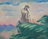 Eugeniusz Zak, Scena idylliczna, ok. 1915, olej, tektura