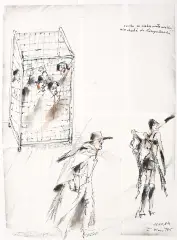 Tadeusz Kantor, Synku w niebie wiatr wielki, nie chodź do Norymbergii, 1984, technika mieszana, papier