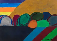Pejzaż by Tadeusz Dominiku, olej, płótno, sold Jun 2023