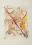 Św. Jerzy by Salvador Dalí, litografia barwna, papier, sold Jun 2023