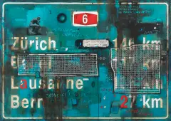 Piotr Czajkowski, Bern z cyklu Roads, 2023, technika. własna, płótno