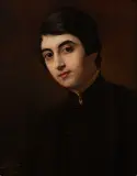 Jan Styka, Portret żony Lucyny Olgiati w stroju młodzieńca, 1886, olej, deska