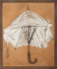 Tadeusz Kantor, Parasol, 1976, asamblaż, płyta pilśniowa