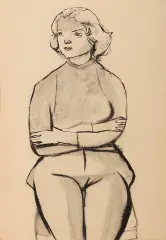 Andrzej Wróblewski, Dziewczyna nr 1252, ok. 1955-1956, tusz, papier