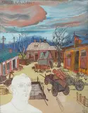 Wujo Kaszuba by Edward Dwurnik, 1974, olej, płótno, sold Oct 2023