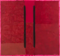 Józef Hałas, z cyklu Piony i skosy, 2014, olej, akryl, płótno