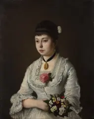 Bronisław Abramowicz, Portret młodej kobiety, 1879, olej, deska