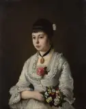 Bronisław Abramowicz, Portret młodej kobiety, 1879, olej, deska