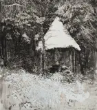 Leon Wyczółkowski, Paśnik w lesie, 1927, akwarela, gwasz, papier