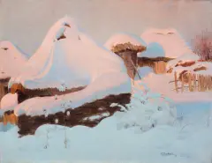 Roman Bratkowski, Pejzaż zimowy, 1911, olej, płótno