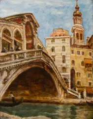 Józef Pankiewicz, Ponte Rialto, 1931, olej, deska
