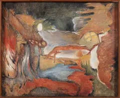 Erna Rosenstein, Za siódmą wodą, 1967, olej, tempera, tusz, płótno