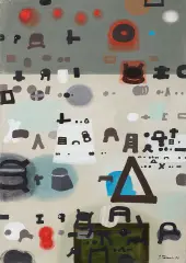 Fragment by Jan Tarasin, 1977, olej, płótno, sold Dec 2023