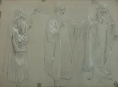 Jan Styka, Studium starca do cyklu „Quo vadis”, ok. 1902, ołówek, kredka, papier