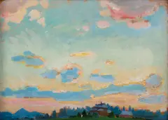 Jan Stanisławski, Zachód nad Osobitą, ok. 1900, olej, tektura