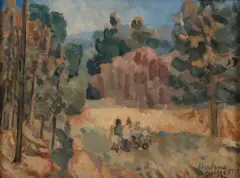 Alfred Aberdam, Pejzaż ze Szwajcarii, 1938, olej, płótno