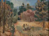 Alfred Aberdam, Pejzaż ze Szwajcarii, 1938, olej, płótno
