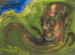 Stanisław Ignacy Witkiewicz, Edmund Strążyski (z odwłokiem skorpiona), 1929, pastel, papier
