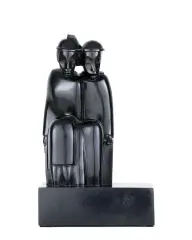 Siedząca para by Jean Lambert-Rucki, ok. 1925, brąz patynowany, sold Sep 2024