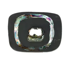 Lucio Fontana, Concetto Spaziale, lata 60. XX w., terakota szkliwiona, malowana