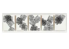 Seria B by Ryszard Winiarski, 1968, druk, papier, sklejka, sold Sep 2024