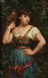 Jan Matejko, Portret córki Heleny z krogulcem, 1882/1883, olej, deska