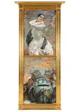 Jacek Malczewski, Powrót do ojczyzny, 1916: Porzuć żałobę / Powrót rycerza, olej, tektura