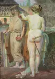 Jacek Malczewski, Thanatos, 1913 (Śmierć, Scena symboliczna – Thanatos [Śmierci kuszenie], Kuszenie śmierci), olej, płótno