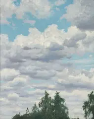 Józef Rapacki, Chmury, 1922, olej, płótno naklejone na tekturę