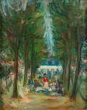 Jakub Zucker, Przed pałacem w Verrières le Buisson, 1951, olej, płótno