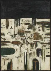 Brzeg by Jan Tarasin, ok. 1962, olej, płótno, sold Mar 2025