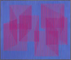 Unfolding and the rain by Julian Stanczak, 1966, akryl, płótno, sold Mar 2025