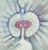 Halina Wrzeszczyńska, Struktura biomorficzna, akwarela, ołówek, papier