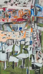 Judyta Sobel, Pejzaż, 1959, olej, płótno