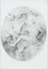 Ewa Juszkiewicz, Bez tytułu (według Jean'a-Antoine'a Watteau), 2015, ołówek, papier