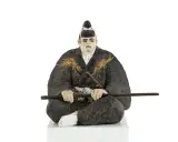 Ryszard Waldemar Zamorski, Samuraj, 2004, ceramika polichromowana, drewno
