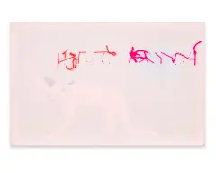 Basia Bańda, Pokaż dupę, 2006, haft, akryl, płótno