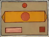 Abstrakcja by Jerzy Nowosielski, 1956, olej, płótno, sold Dec 2024