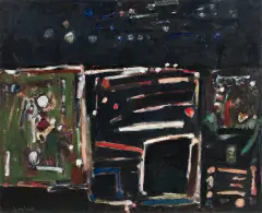 Tadeusz Dominiku, Pejzaż, 1958, olej, płótno