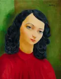 Moïse Kisling, Portret młodej brunetki, olej, płótno