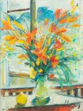 Bukiet liliowców by Zygmunt Menkes, olej, płótno, sold Dec 2024