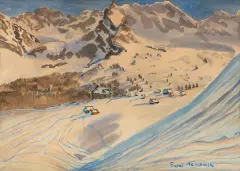 Rafał Malczewski, Widok na Dolinę Gąsienicową, ok. 1933, akwarela, papier