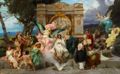 Henryk Siemiradzki, Parnas, 1900 (Projekt Kurtyny Teatru Miejskiego we Lwowie), olej, płótno dublowane