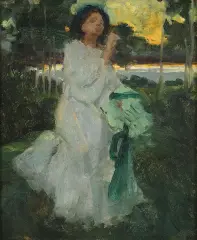 Józef Mehoffer, Muza, 1896-1897, olej, tektura