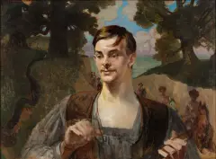 Bajka by Jacek Malczewski, 1909, olej, tektura, sold Jun 2025