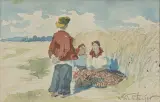 Włodzimierz Tetmajer, Odpoczynek w polu, akwarela, papier