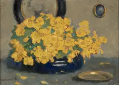 Alfons Karpiński, Kaczeńce, olej, tektura