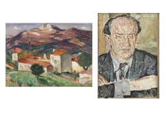 Mela Muter, Pejzaż z południa Francji, ok. 1923 / Portret pisarza, lata 1940–1945 (obraz dwustronny), olej, płótno
