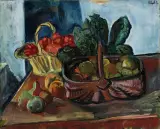 Henri Epstein, Martwa natura z dwoma koszykami, olej, płótno